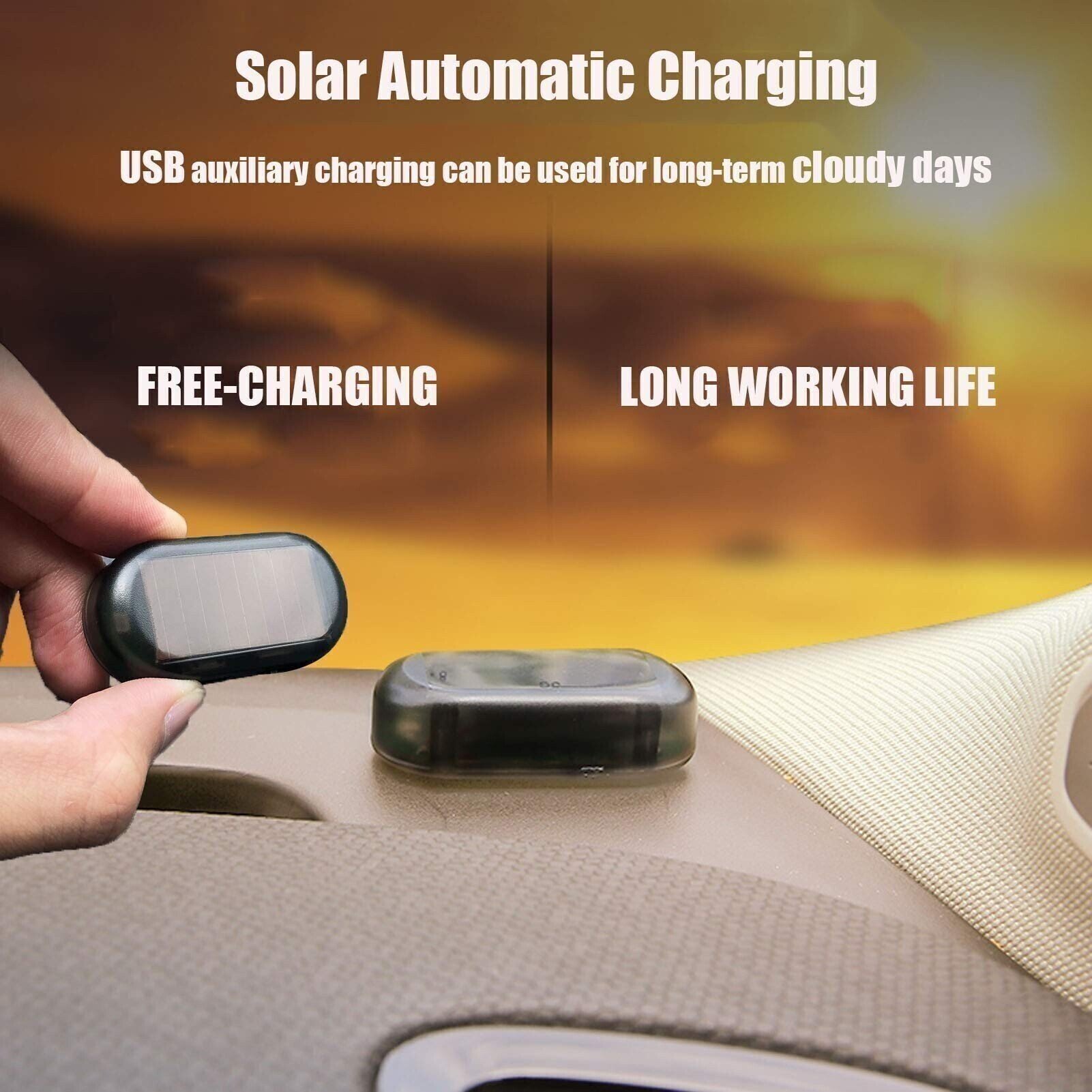 Car Solar Power Anti-Theft LED Flashing Security Light
