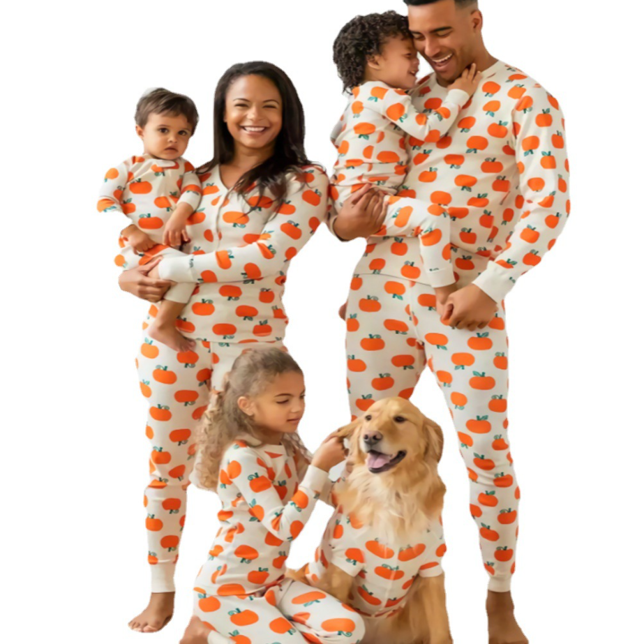 Christmas pumpkin parent-child clothing family pajamas