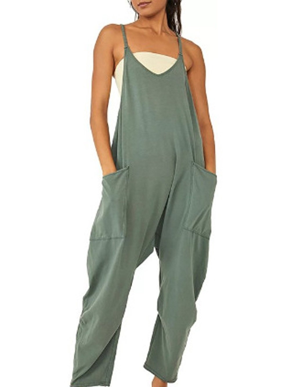 LAST DAY 49% OFF - Wide Leg Jumpsuit with Pockets (Buy 2 Free Shipping)