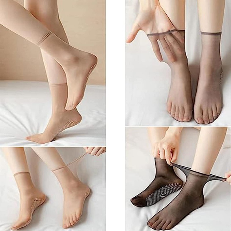 Invisible Slip-resistant Crystal Silk Socks