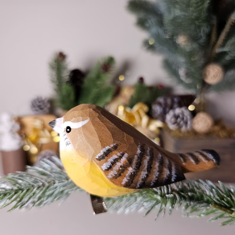 Enchanting Handcrafted Clip-On Bird Ornaments for Christmas Trees