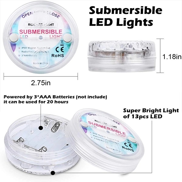 🔥50% OFF!-16 COLORS SUBMERSIBLE LED POOL LIGHTS