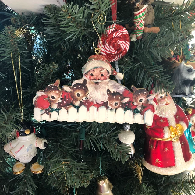 Santa & Little Reindeer- Christmas Ornament