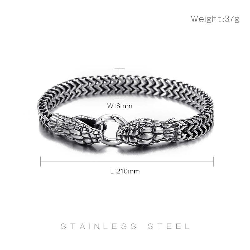 BRAIDED SILVER SNAKE -BRACELET