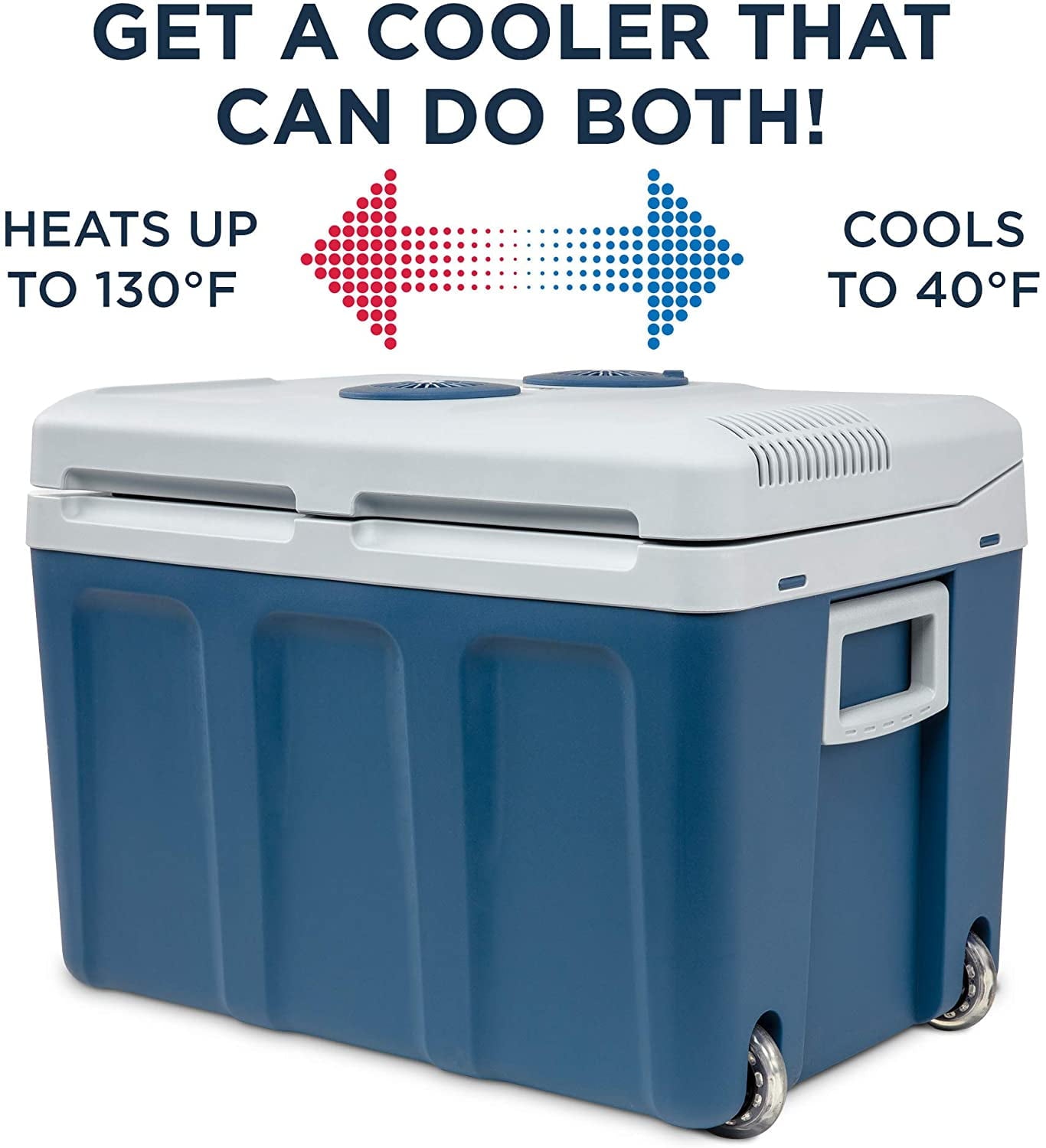 Ivation Electric Cooler (45 L), Thermoelectric Cooler, 12V Cooler and Car Fridge, Blue