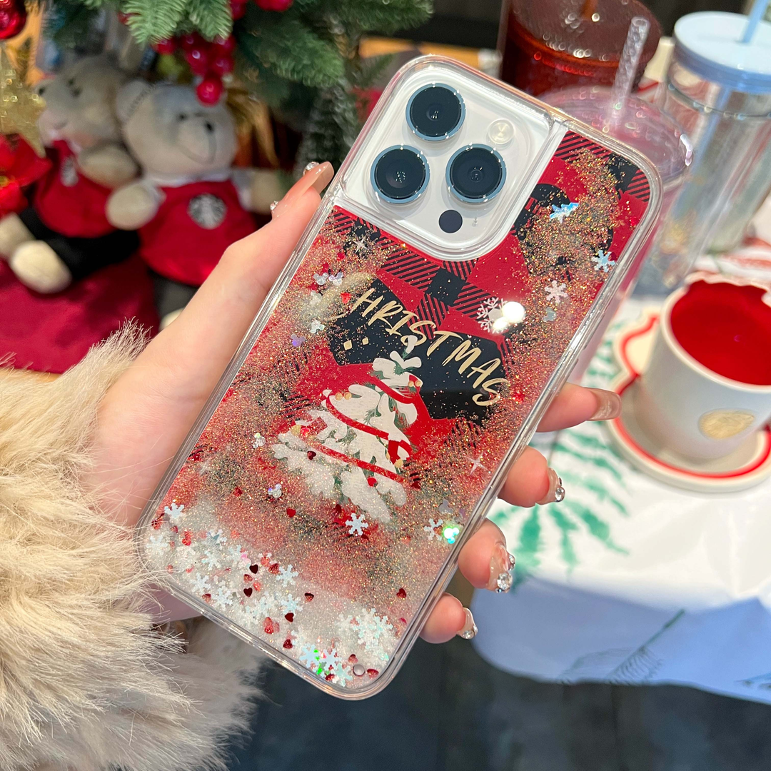 Christmas Quicksand Case Cover For iPhone
