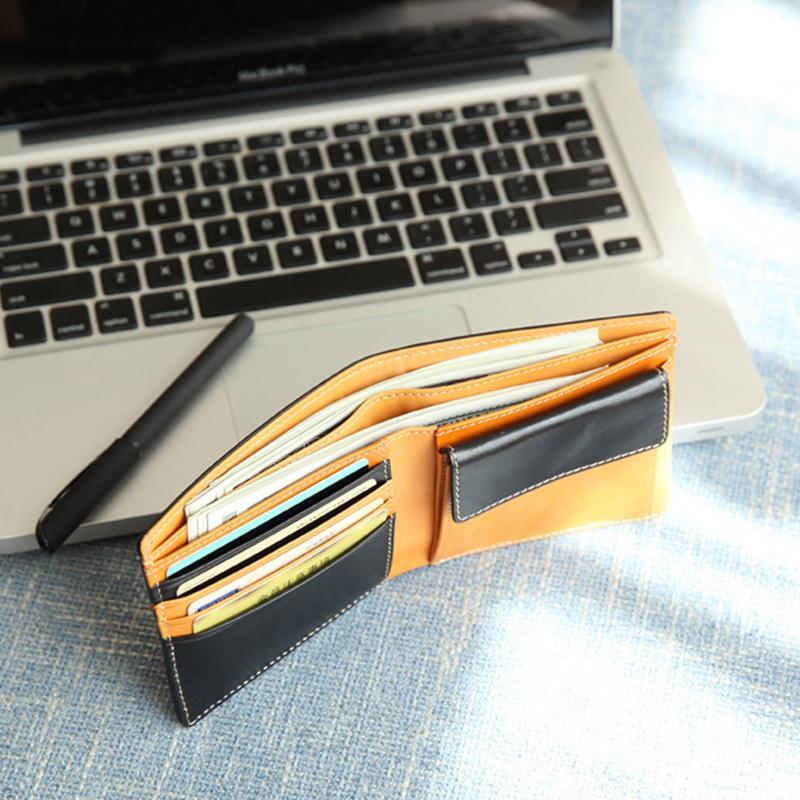 Large Capacity Multi-slot Bifold Real Leather Wallet