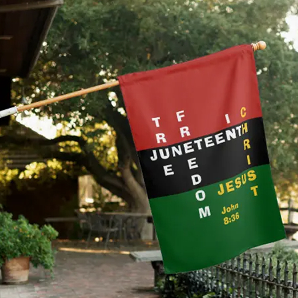 Pan African Christian JUNETEENTH Garden Flag