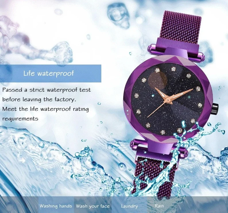 Starry Sky Clock Luxury Women Watches, Fashion Diamond Female Quartz Wristwatches