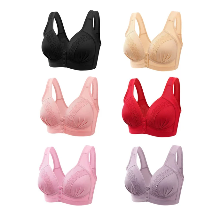 BUY 2 GET 1 FREE-2022 Front Button Breathable Skin-Friendly Cotton Bra