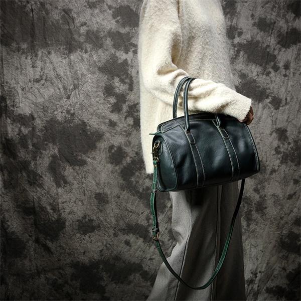 Chicinskates Vintage Leather Shoulder Handbag Large Capacity Handmade Leather Handbag
