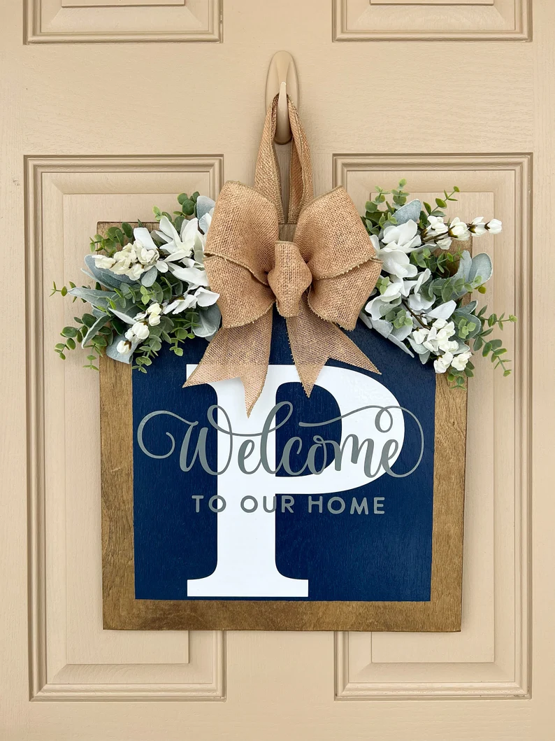 2023 NEW - Last Name Year Round Front Door Wreath