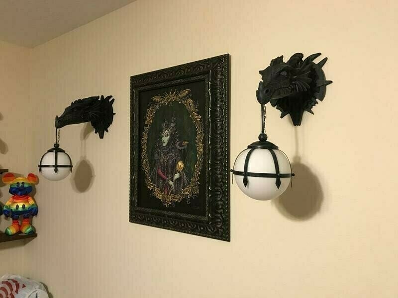 Gothic Marshgate Castle Dragon Sculptural Electric Wall Sconce(BUY 2 GET FREE SHIPPING)