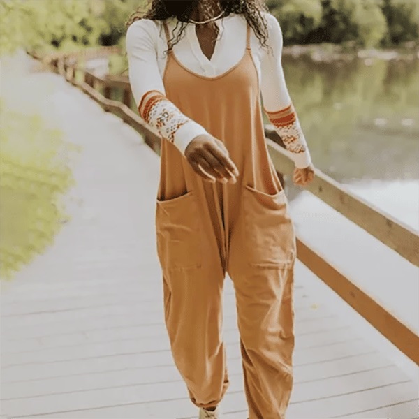 LAST DAY 49% OFF - Wide Leg Jumpsuit with Pockets (Buy 2 Free Shipping)