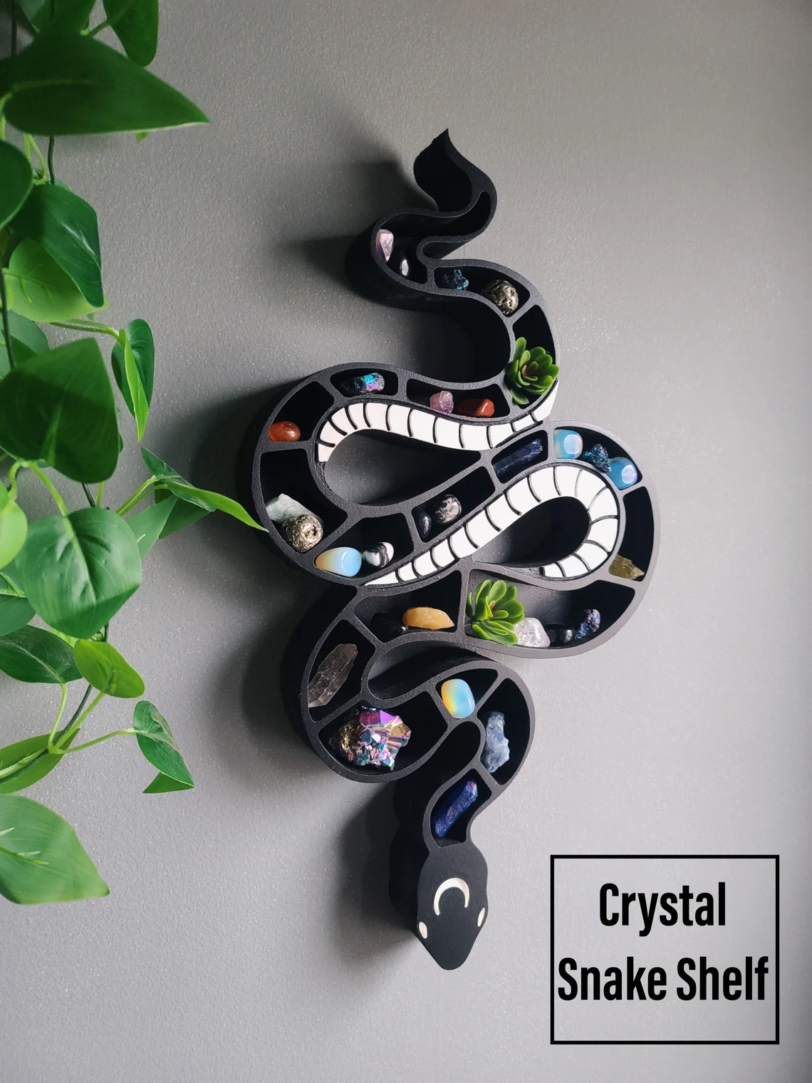 Crystal Snake Shelf, Crystal Display, Spooky Decor
