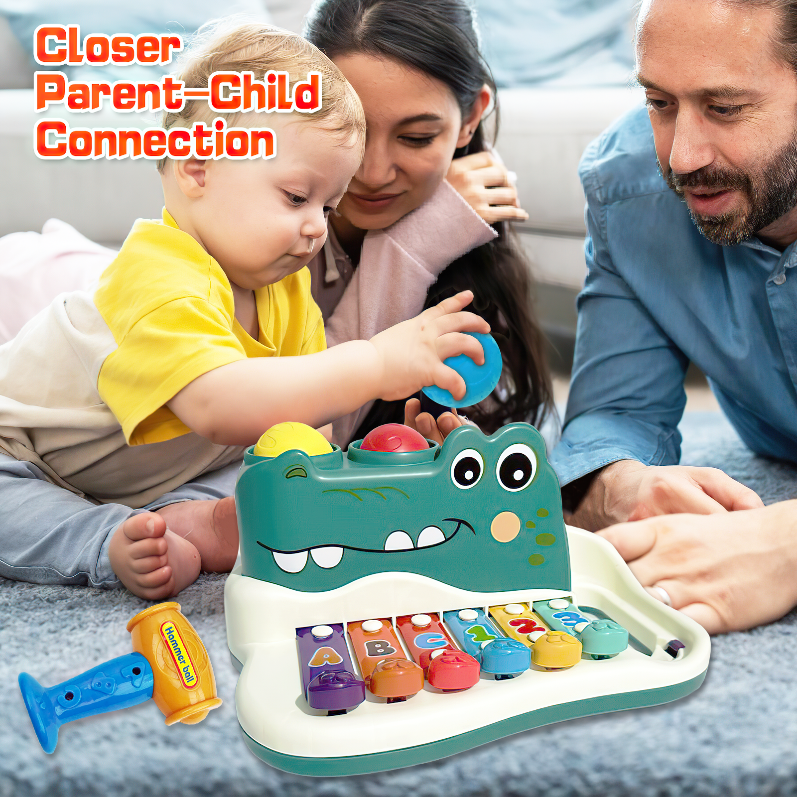 Dinosaur Musical Hammer Pounding with Xylophone
