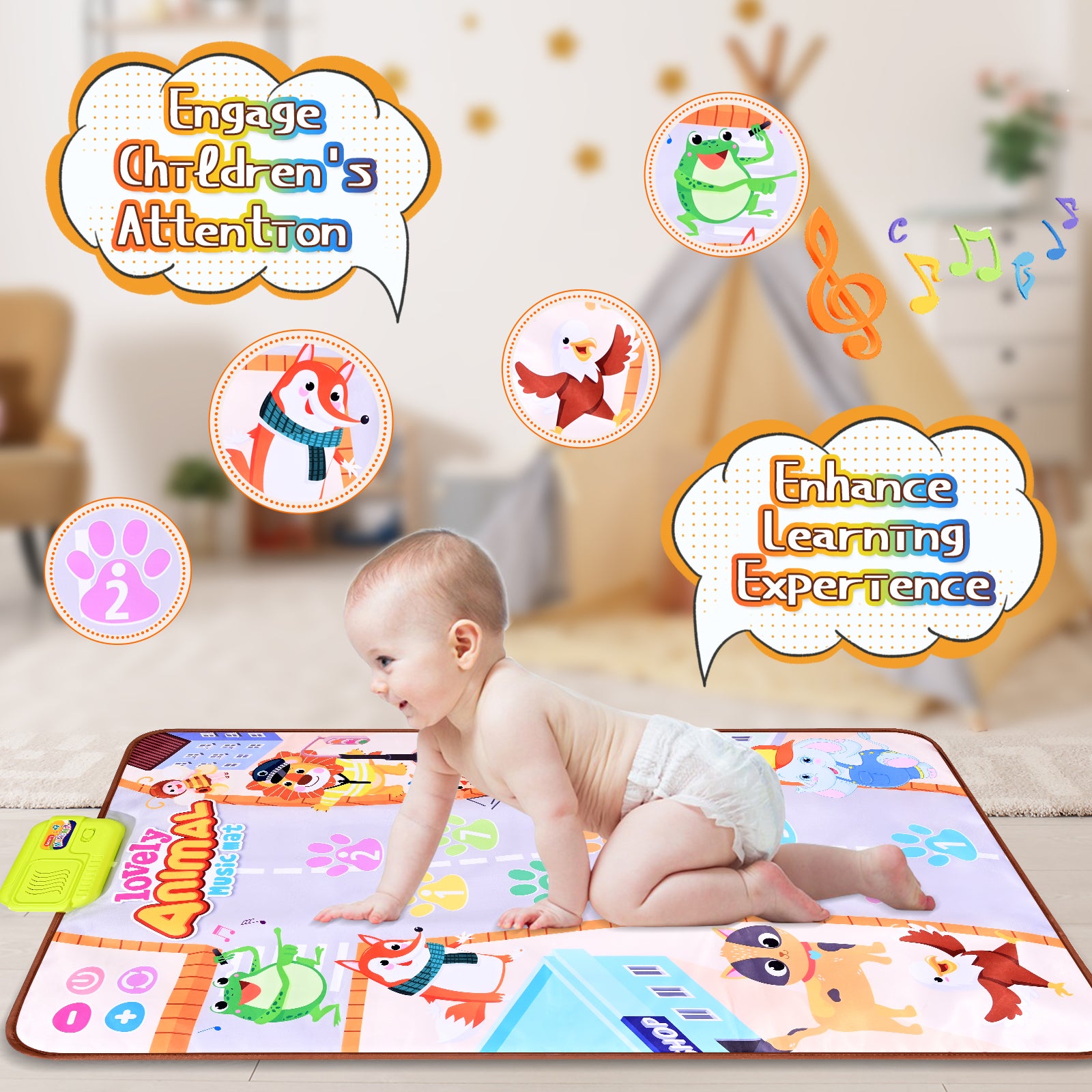 Baby Musical Blanket Touch Piano Keyboard Mat
