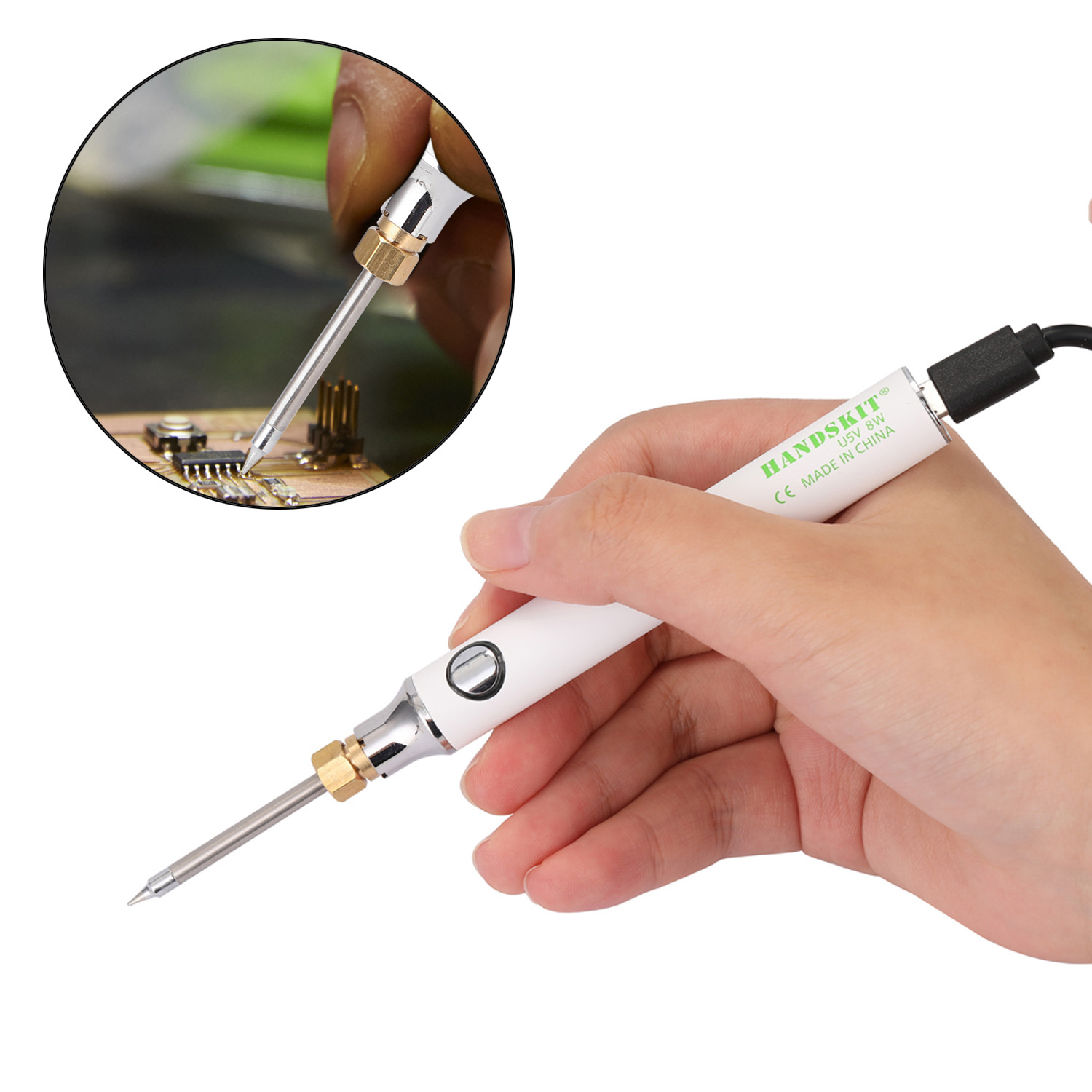 USB Charging Adjustable Temperature 5V 8W Electric Soldering Iron Kit