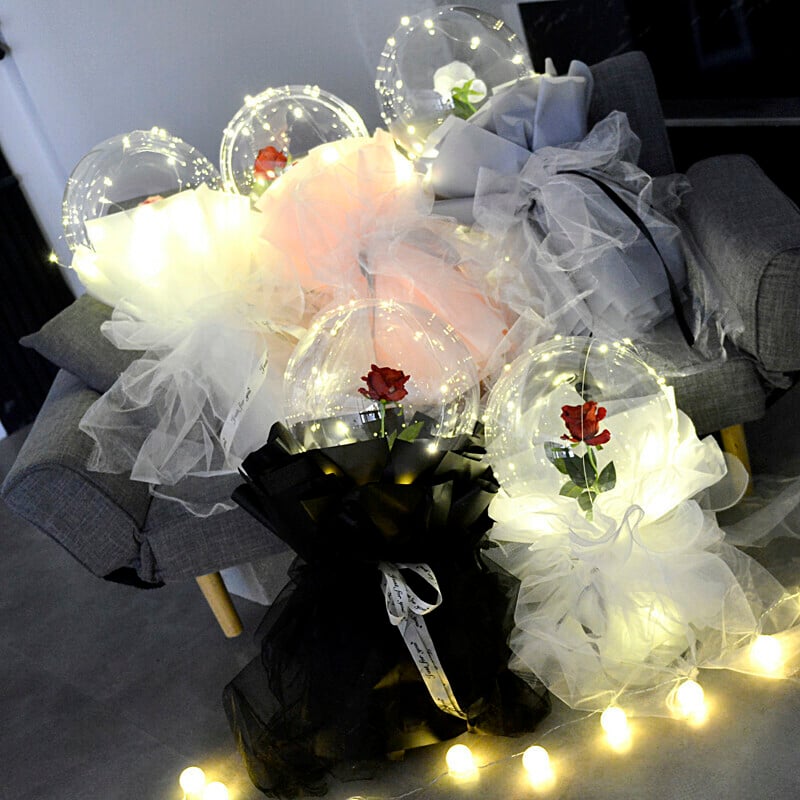 (💥Big Pre-Christmas Sale-SAVE 40% OFF) LED Luminous Balloon Rose Bouquet-BUY 4 FREE SHIPPING