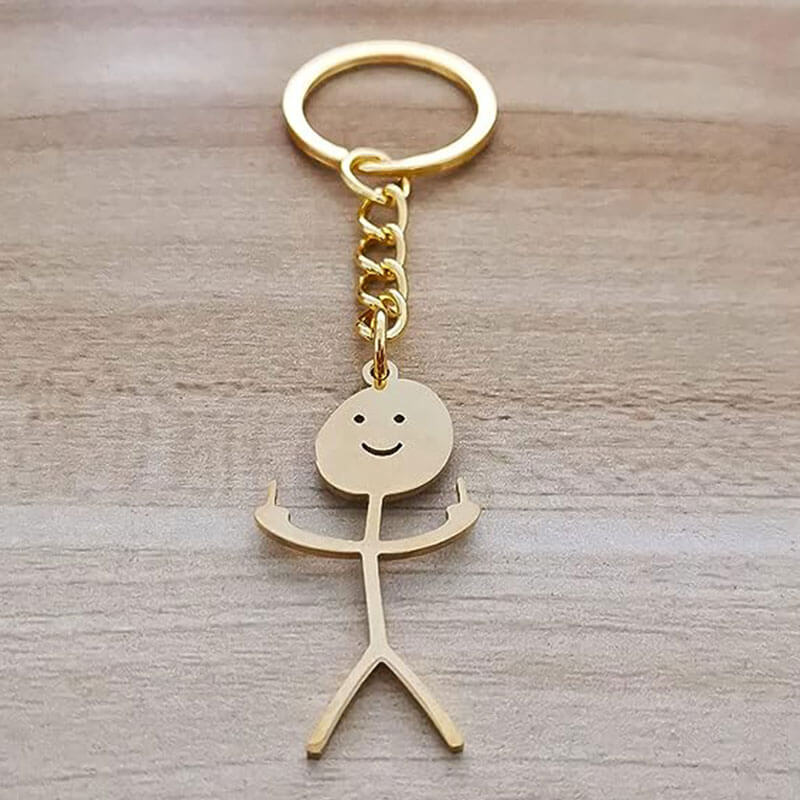 Stainless Steel Funny Doodle Keychain