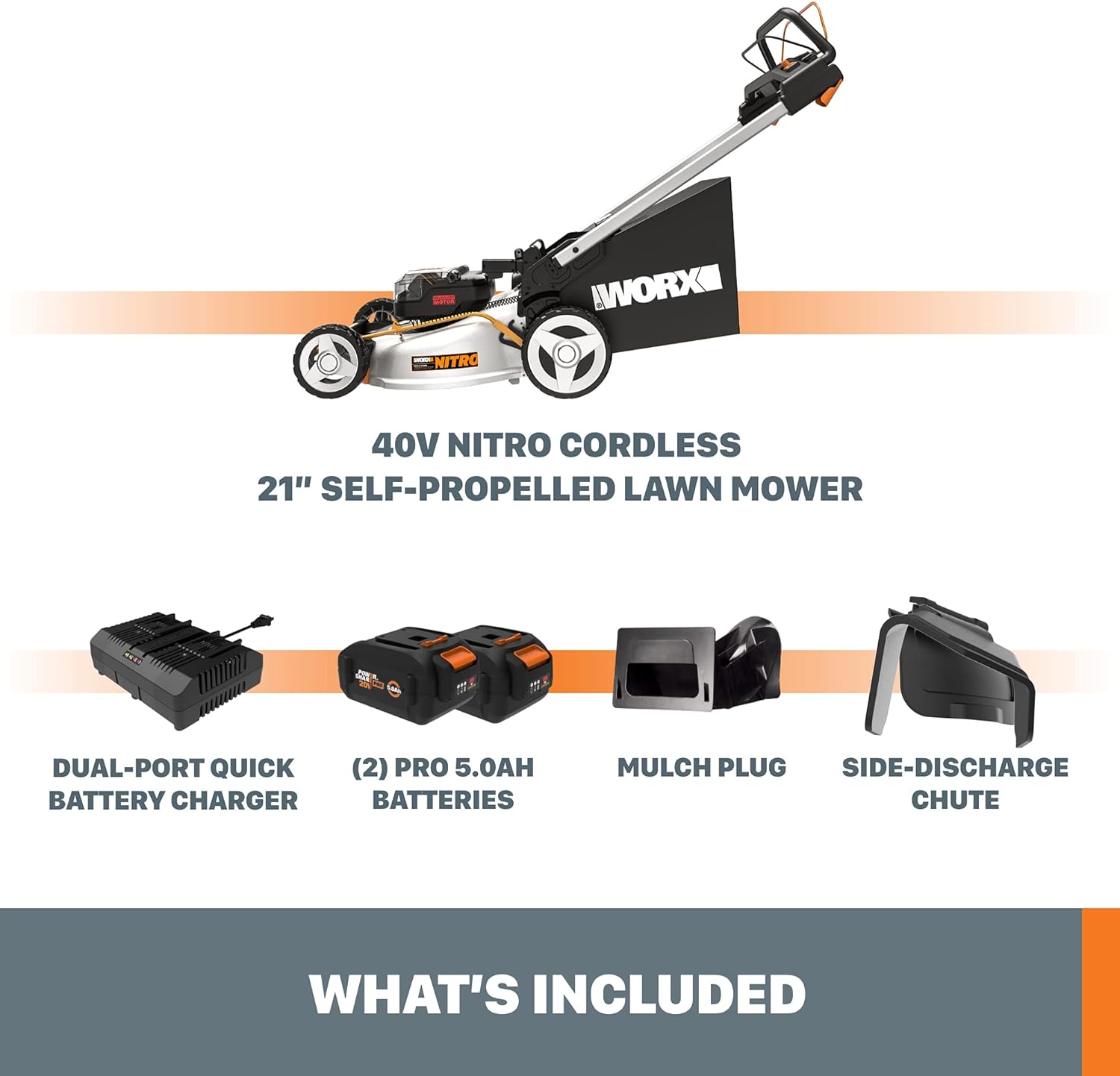 Worx Nitro Power Share Cordless Self-Propelled Lawn Mower