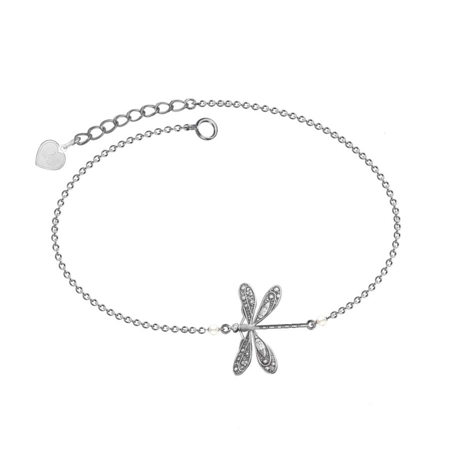BUY 1 GET 1 FREE TODAY🥳SILVER DRAGONFLY ANKLET WITH PEARL(49% OFF🔥)