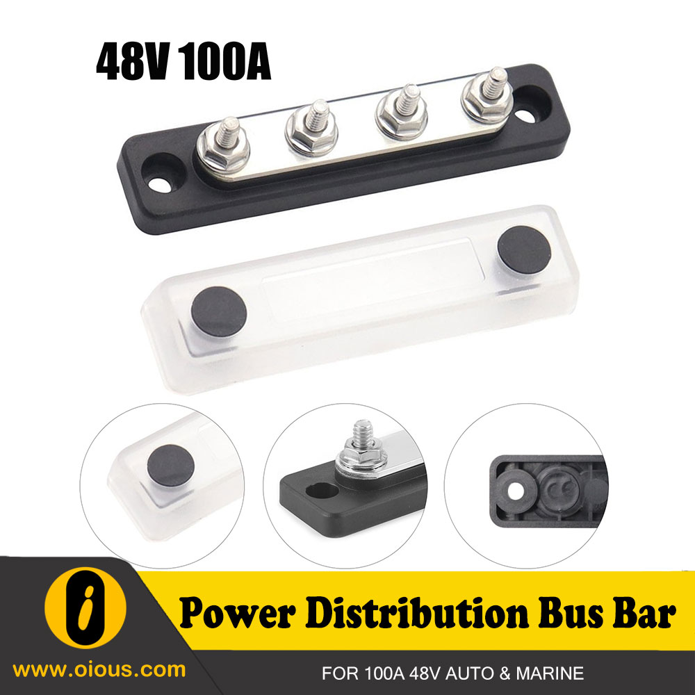 12V/24V 4 WAY POWER DISTRIBUTION BUS BAR 4x5mm STUDS 100A RATED AUTO MARINE BOAT