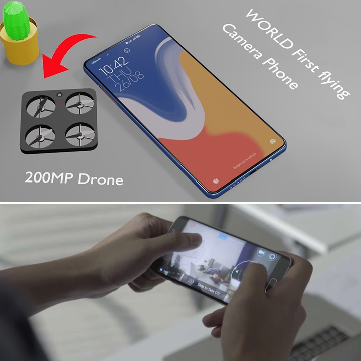 Flying Camera Phone - All In One  Drone Camera Phone For Stunning Aerial HD Selfie Photos & Video
