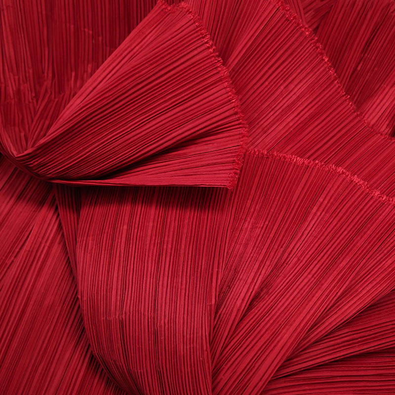 Big Red Allenic Pleated Decoration Printmaking Fabric