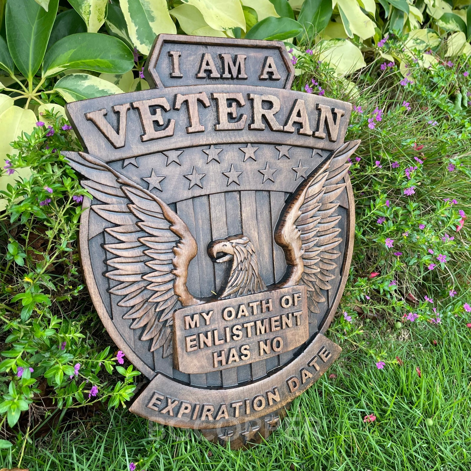 I Am a Veteran Wood Carving wall decoration - Best Veterans Day Gift