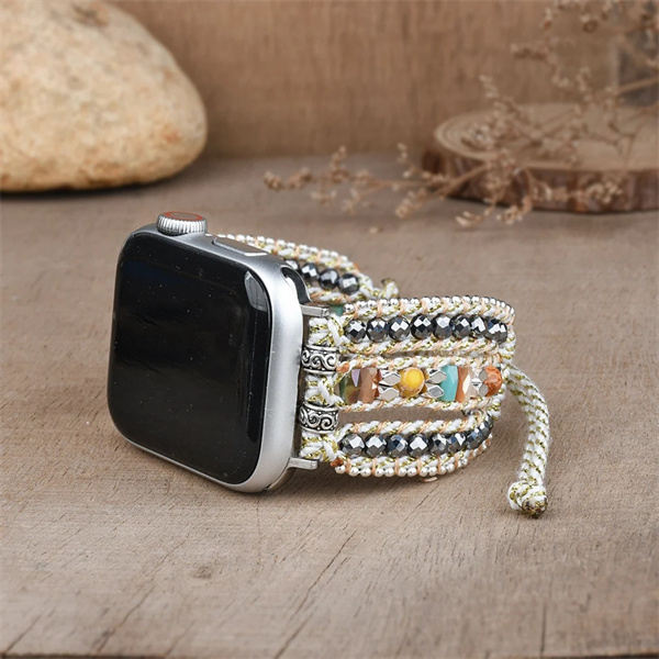 Natural Gemstone Apple Watch Band - Boho Gifts for Men Women