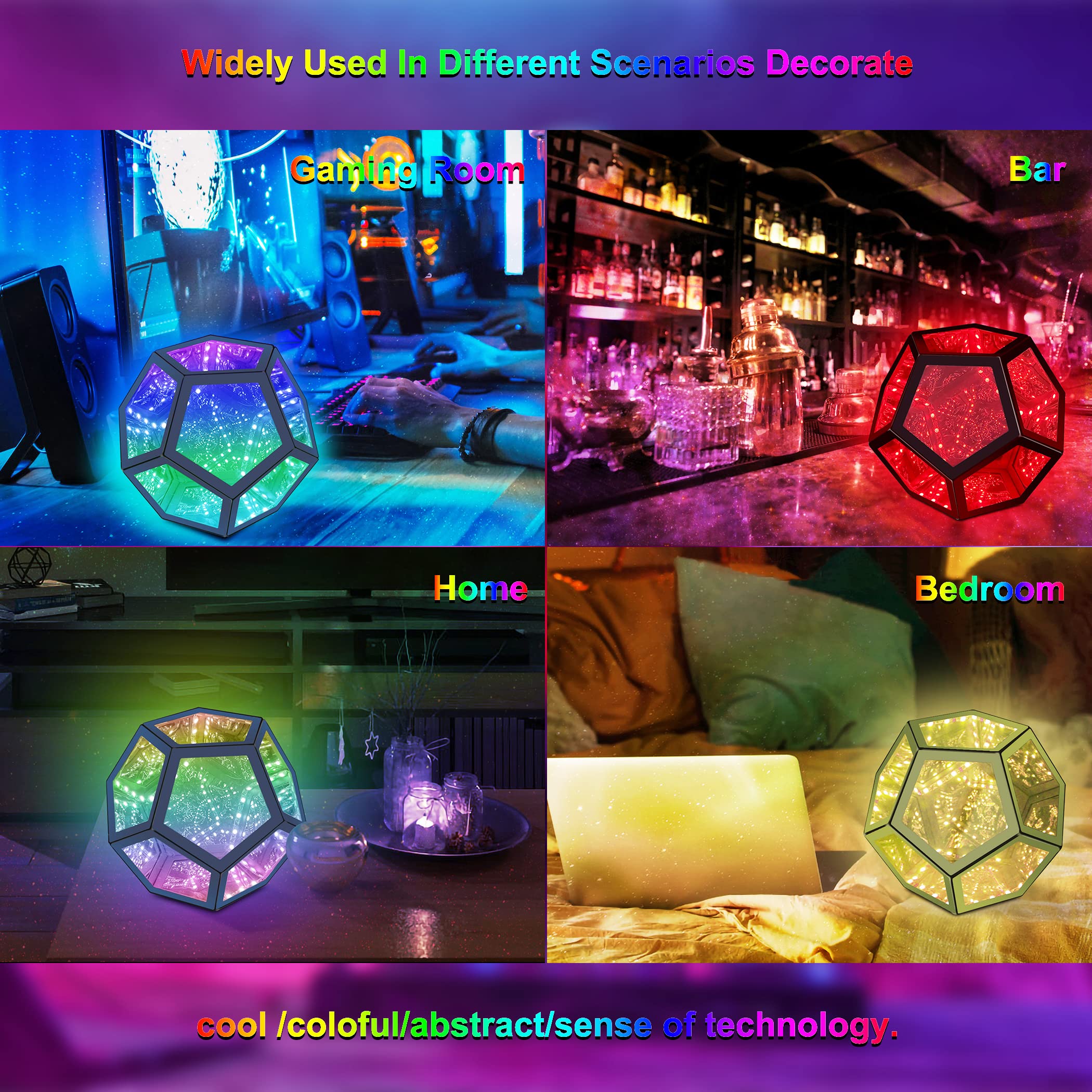 Dodecaedron Color Art Light, Fantasy Geometry Space Led Art Lamp