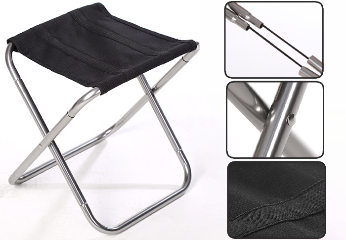 Portable Folding Stool - Lightweight & Sturdy Chair with Storage Bag for Camping, Travel, Hiking, BBQ, Fishing, Beach