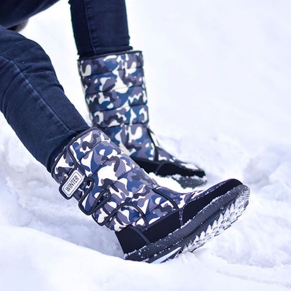 Chicinskates Men's Velcro Platform Mid-Calf Snow Boots