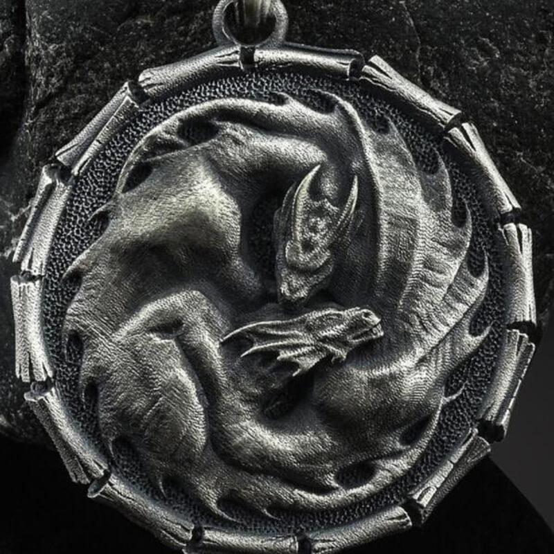 Norse Mythology Dragon Pure Tin Necklace