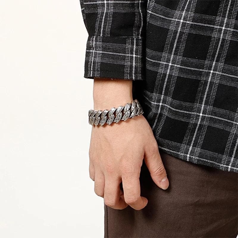 RETRO SILVER LEAF -BRACELET