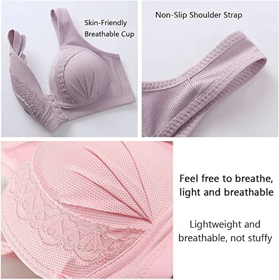 🎄Christmas Sale 49%OFF-2022 Front Button Breathable Skin-Friendly Cotton Bra