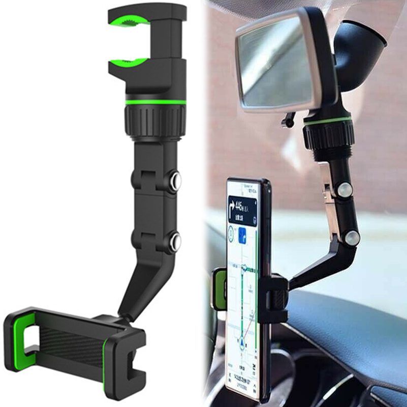 2021 New Multi-function Adjustable 360° Universal Rearview Mirror Phone Holder