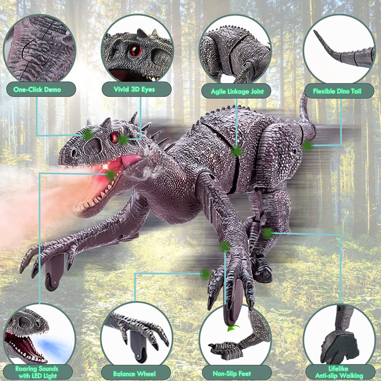2023 Optimal Children's Gifts🎁Realistic Remote Control Dinosaurs(Buy 2 Free Shipping)