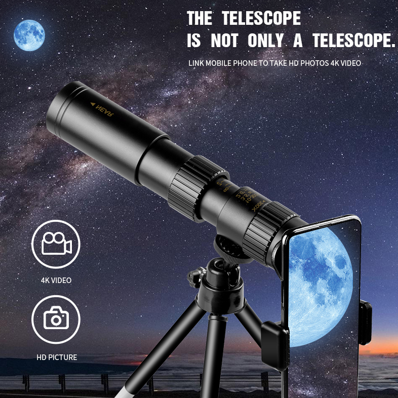 4K 10-300X40mm Super Telephoto Zoom Monocular Telescope(Released In March 2021)