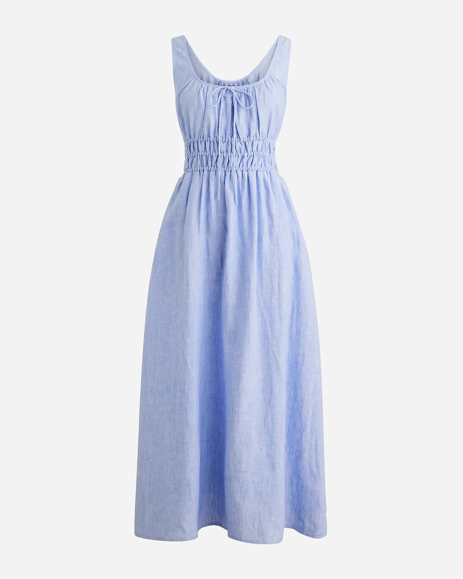 Smocked Linen Dress (Buy 2 Free Shipping)