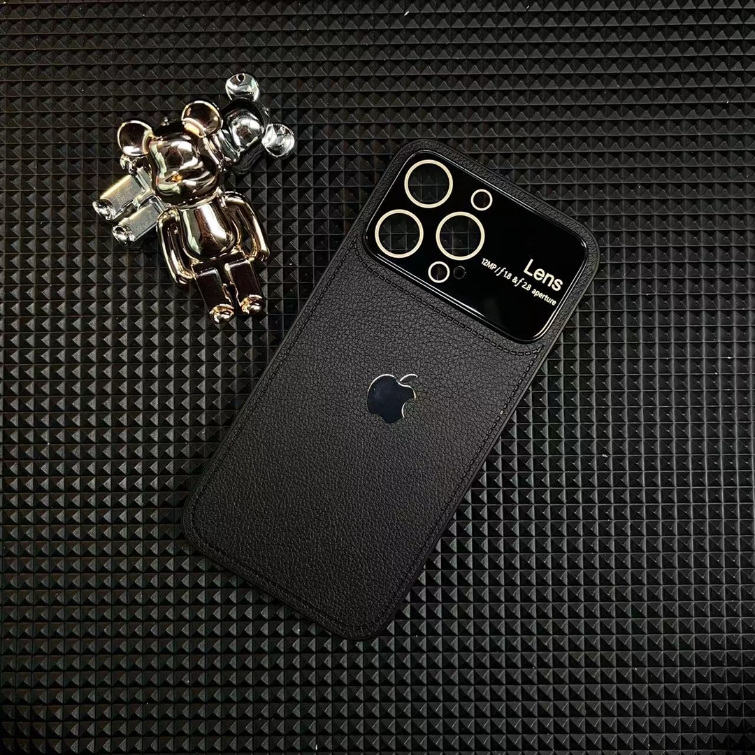 Leather Texture Large Window Drop-Proof Case Cover for iPhone