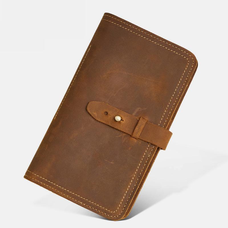 Multifunctional Genuine Leather Retro Wallet Passport Holder