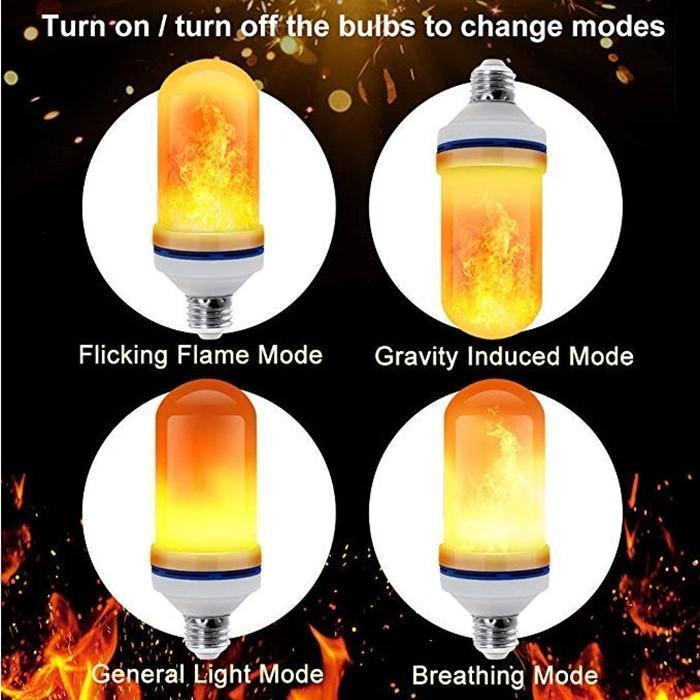 4 Modes LED Flame Effect Light Bulb with Gravity Sensor - Buy 5 Get 3 Free & FREE SHIPPING!