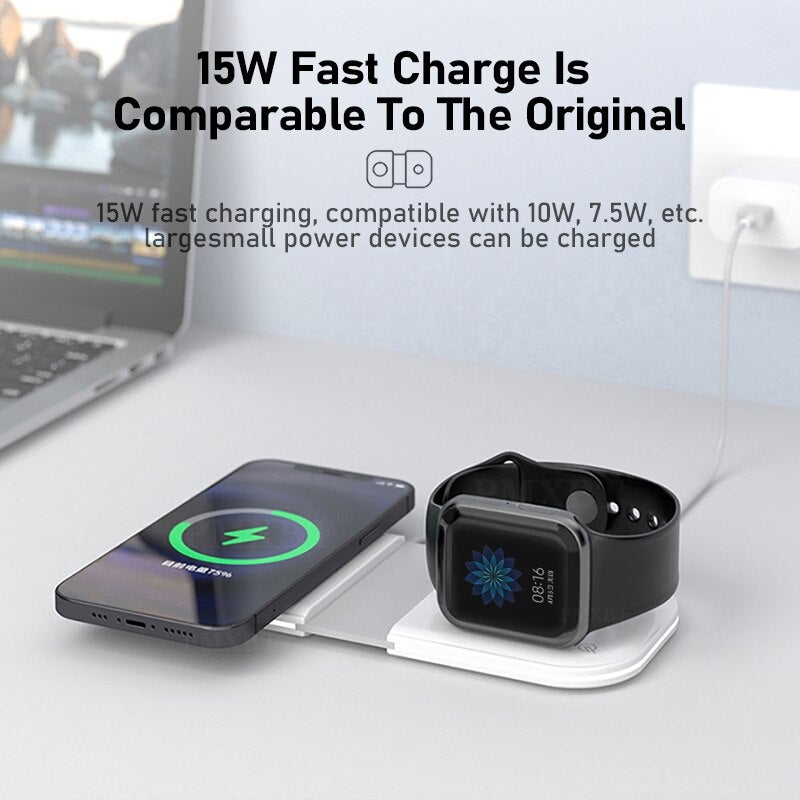Foldable 2-in-1 Wireless Magnetic Charger