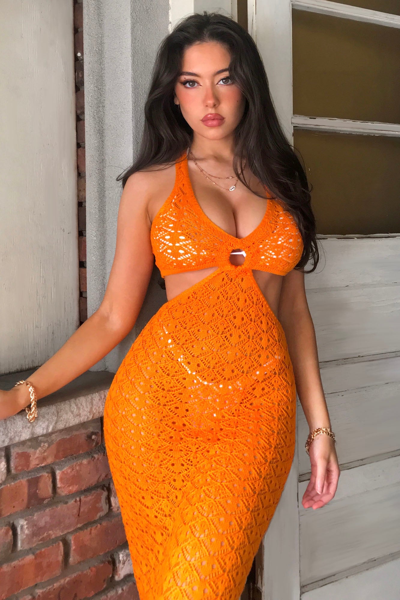 Maldives Midi Dress - Orange