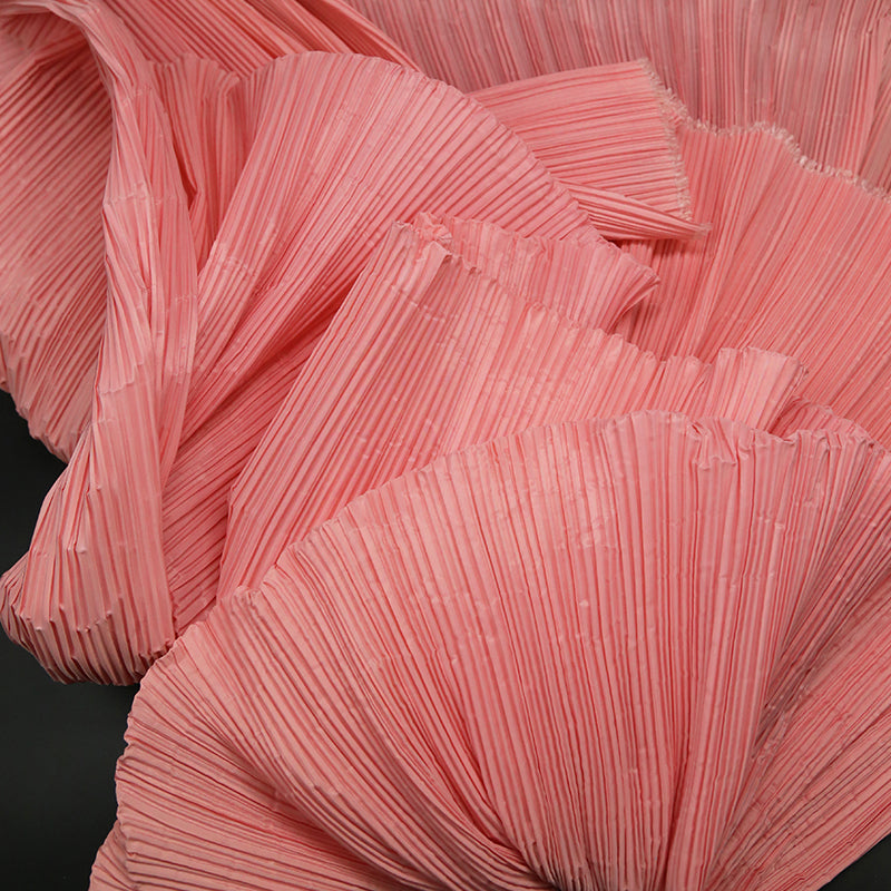 Pink Allenic Pleated Decoration Printmaking Fabric