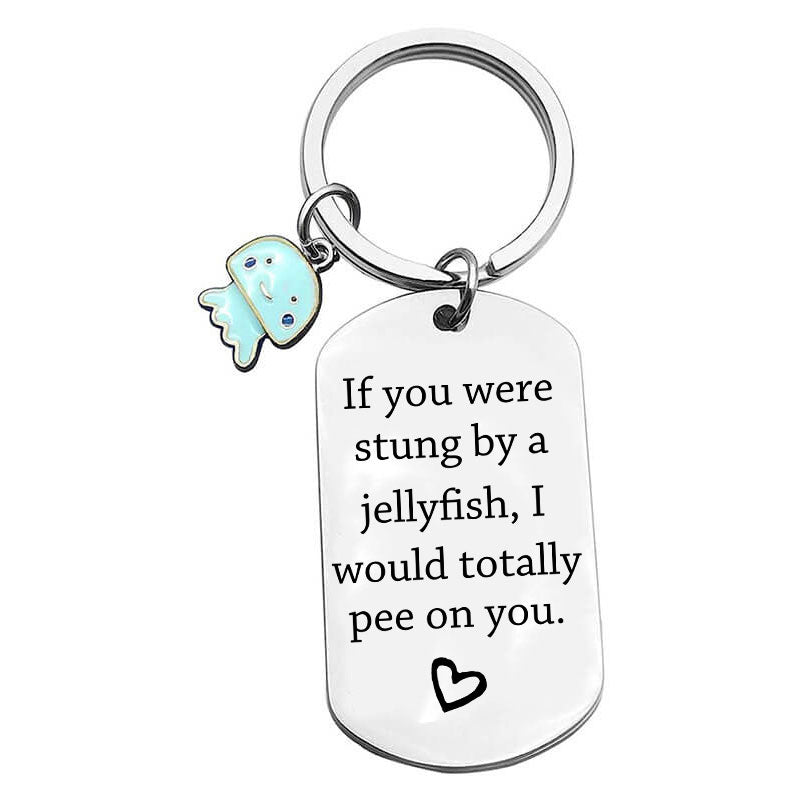 Stung By a Jellyfish Funny Keychain