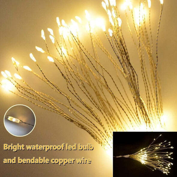 Firework Lights led Copper Wire Starburst String Light, Outdoor Patio Lights
