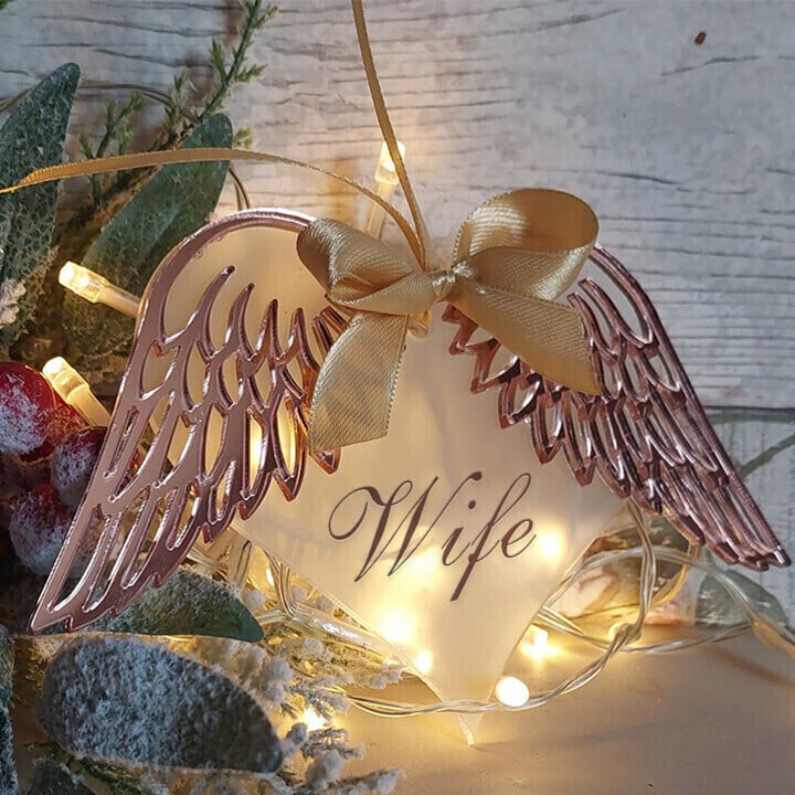 Last Day 49% OFF - 👼Heart With Angel Wings Memorial Ornament
